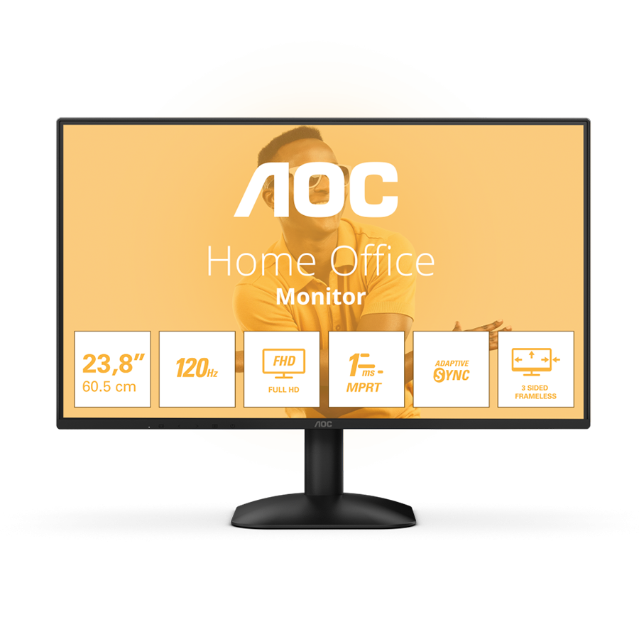 MONITOR AOC 24B31H 120hz 23,8" FHD 1920x1080, HDMI. VGA. VESA 100 x100. crni. 3god.GAR.
