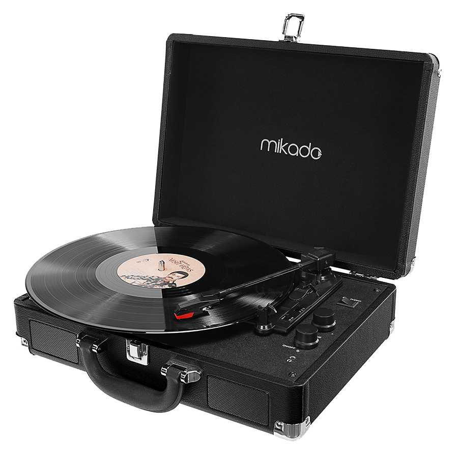 Gramofon Mikado Nostalgia MN-P317 Black Turntable + Rca + Bluetooth Supported Music Box, 22397