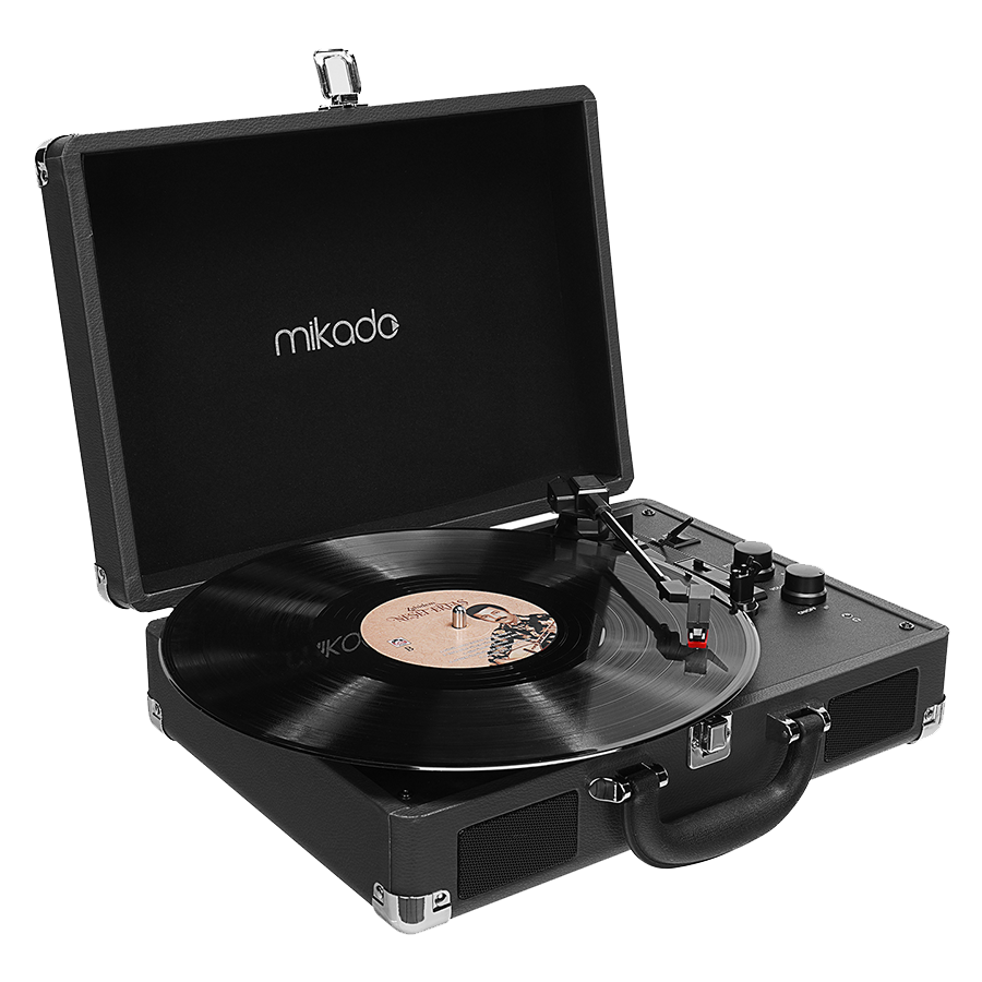 Gramofon Mikado Nostalgia MN-P317 Black Turntable + Rca + Bluetooth Supported Music Box, 22397 - Image 3