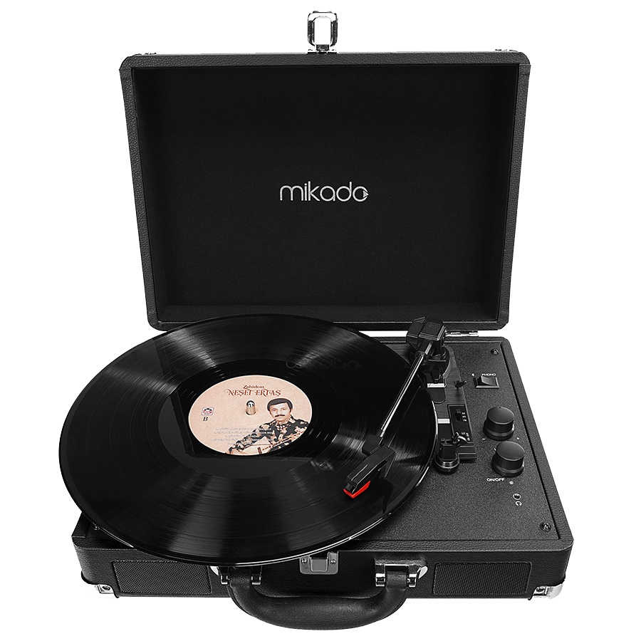 Gramofon Mikado Nostalgia MN-P317 Black Turntable + Rca + Bluetooth Supported Music Box, 22397 - Image 4
