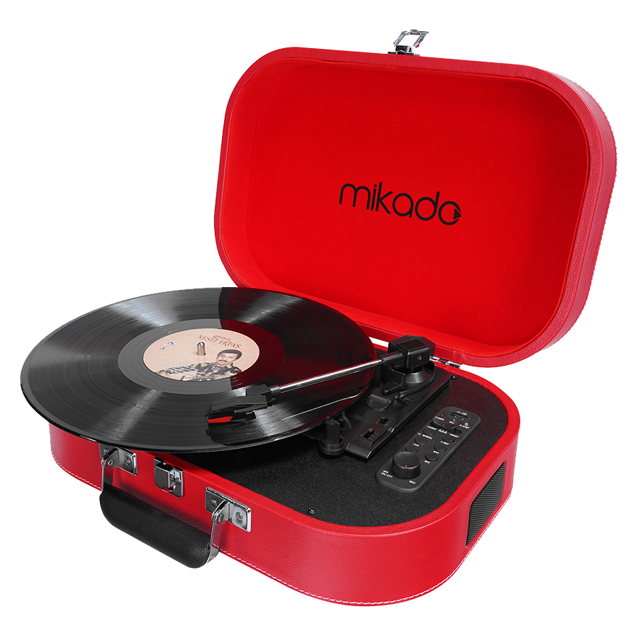 Gramofon Mikado Nostalgia MN-101 Pickup Red Usb + RCA + Bluetooth Supported Music Box, 22357