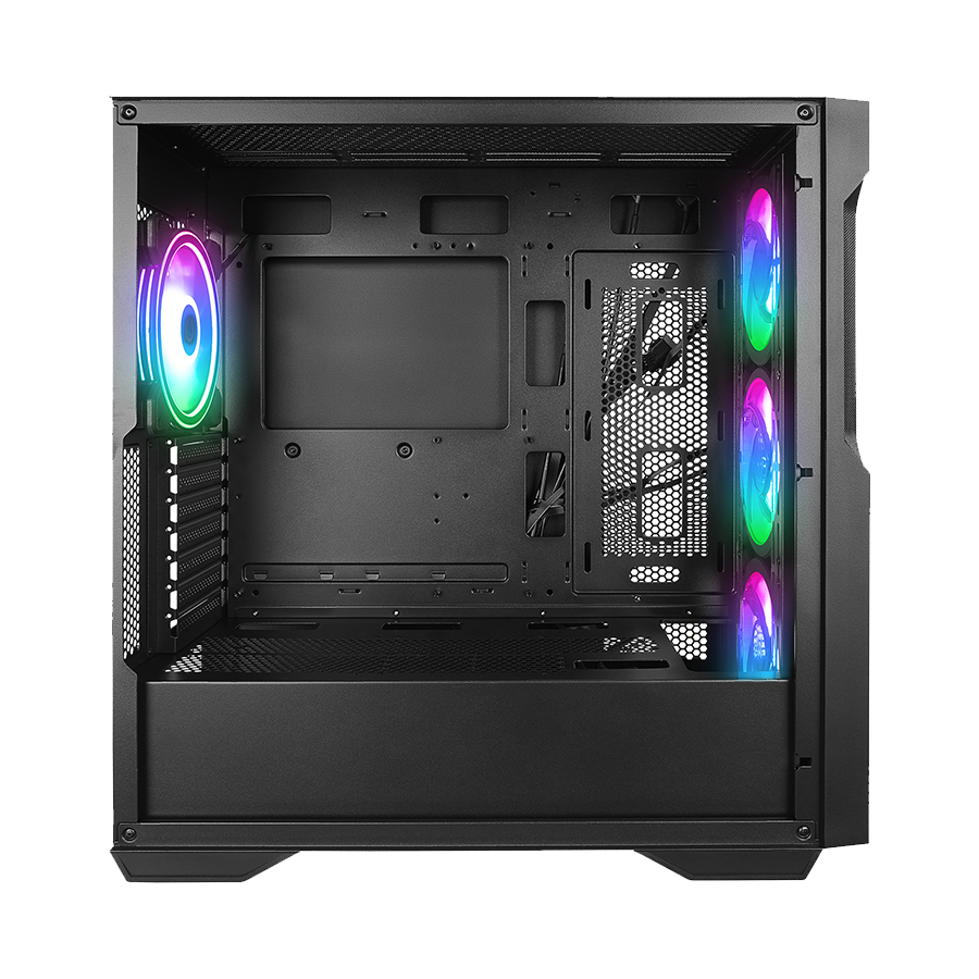 Kućište gaming RAMPAGE CRAFT CRUISER V1 Mesh Tempered Glass Black 4*14cm RGB Fan Hub Controller TYPE-C E-ATX Big-T, 40412 - Image 2
