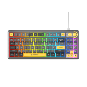 Tastatura gaming RAMPAGE Cyclone Gray/Black/Yellow USB RGB illuminated Us Layout English Compact Membrane, 41693
