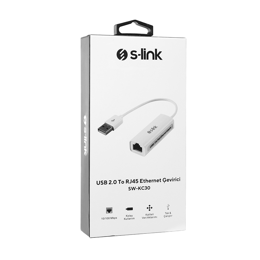 USB to LAN Ethernet adapter converter USB A plug/RJ45, S-Link SW-KC30, 40460 - Image 2