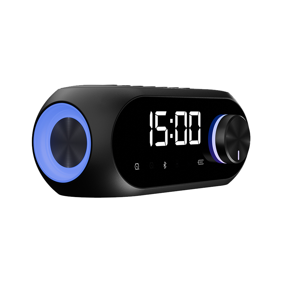 Digitalni sat sa zvučnikom i alarmom za mobitel bluetooth, Asonic AS-W6 1200MAH 5W Black, 40522 - Image 2