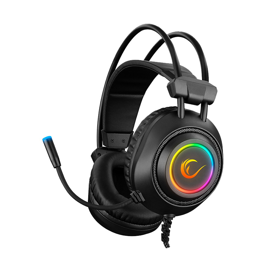 Slušalice sa mikrofonom gaming RAMPAGE RM-K19 RAGING PLUS Black USB 7.1 Version RGB Led Gaming Headset with Microphone, 32915