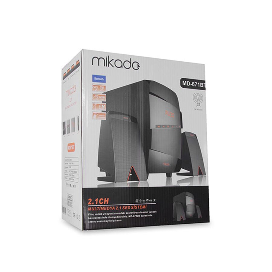 Zvučnici 2.1 gaming Mikado MD-671BT 2 + 1 40W RMS Black Usb + SD + Fm SupportedMultimedia Bluetooth Speaker, 22077 - Image 6