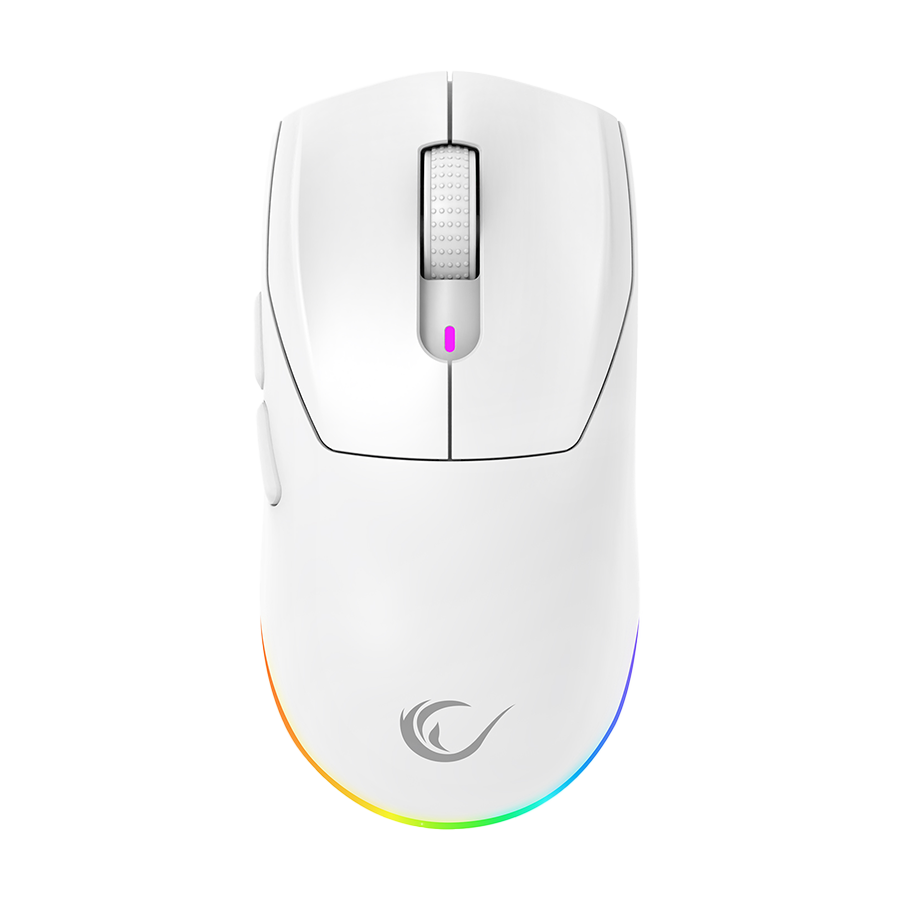 Miš gaming RAMPAGE PROTE M5 Pro Wireless White RGB LED Charged 26000 DPI 3395 Sensor, 41247
