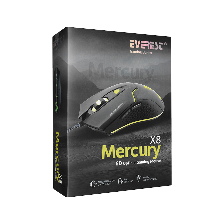 Miš gaming Everest Mercury X8 Usb Black 6D Optical Gaming Mouse, 18296 - Image 7