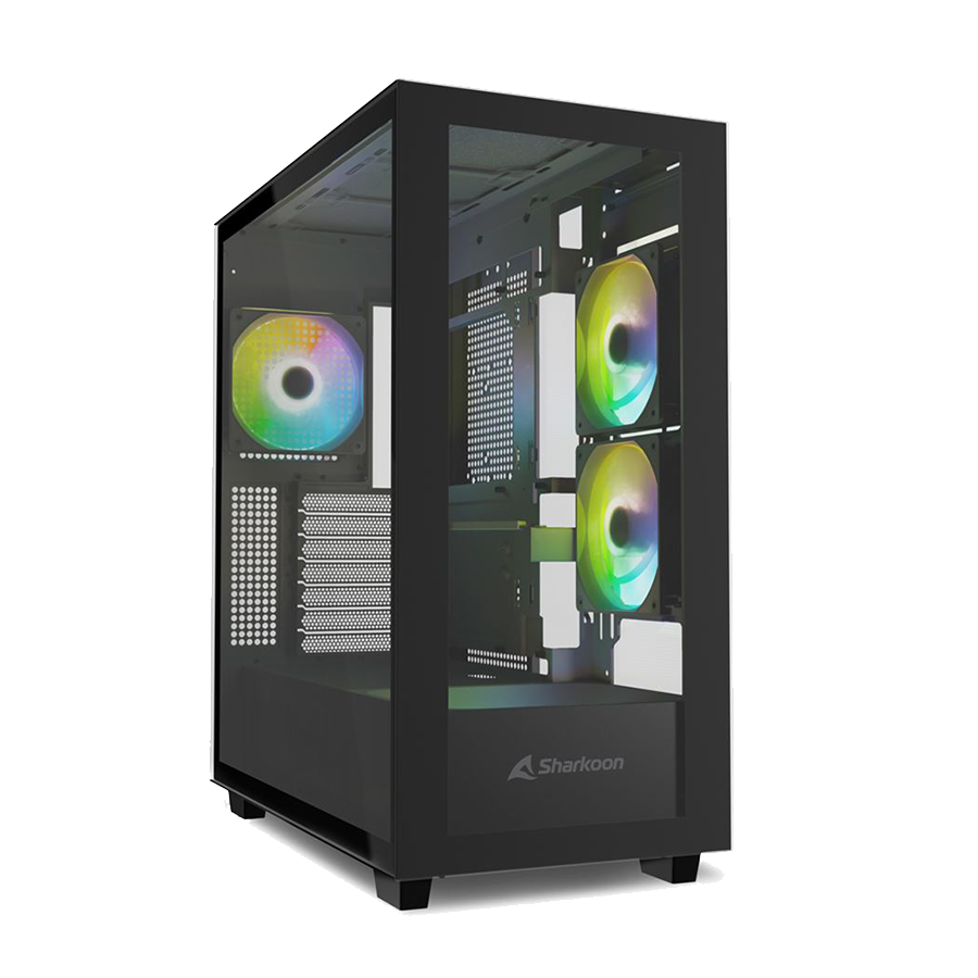 Kućište SHARKOON gaming, Rebel C60 RGB Black ATX, ventilator 4x120