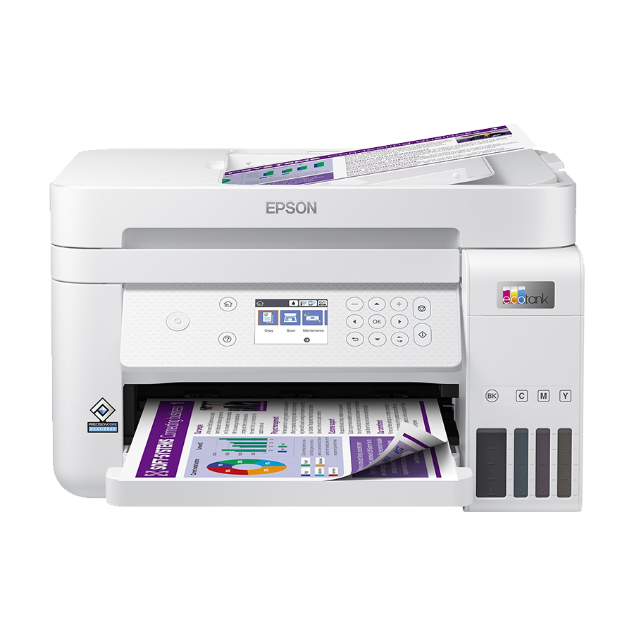 Printer EPSON EcoTank L6276 print/scan/copy/fax Rez.4.800 x 1.200 dpi. 33str/min Monokrom.20str/min Colour. ADF.Duplex.USB, LAN.WiFi. tinte br.101