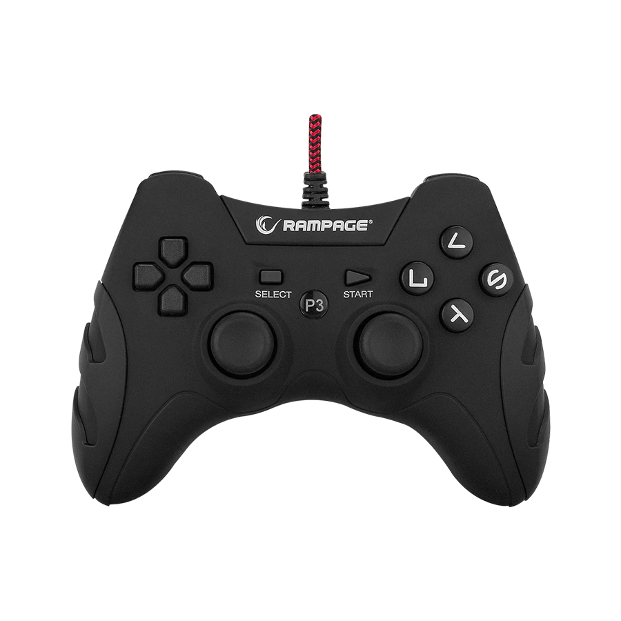Game Pad gaming RAMPAGE Pulse Wave PS3/PC X INPUT Siyah USB 1.8m Joypad, 40718 - Image 2