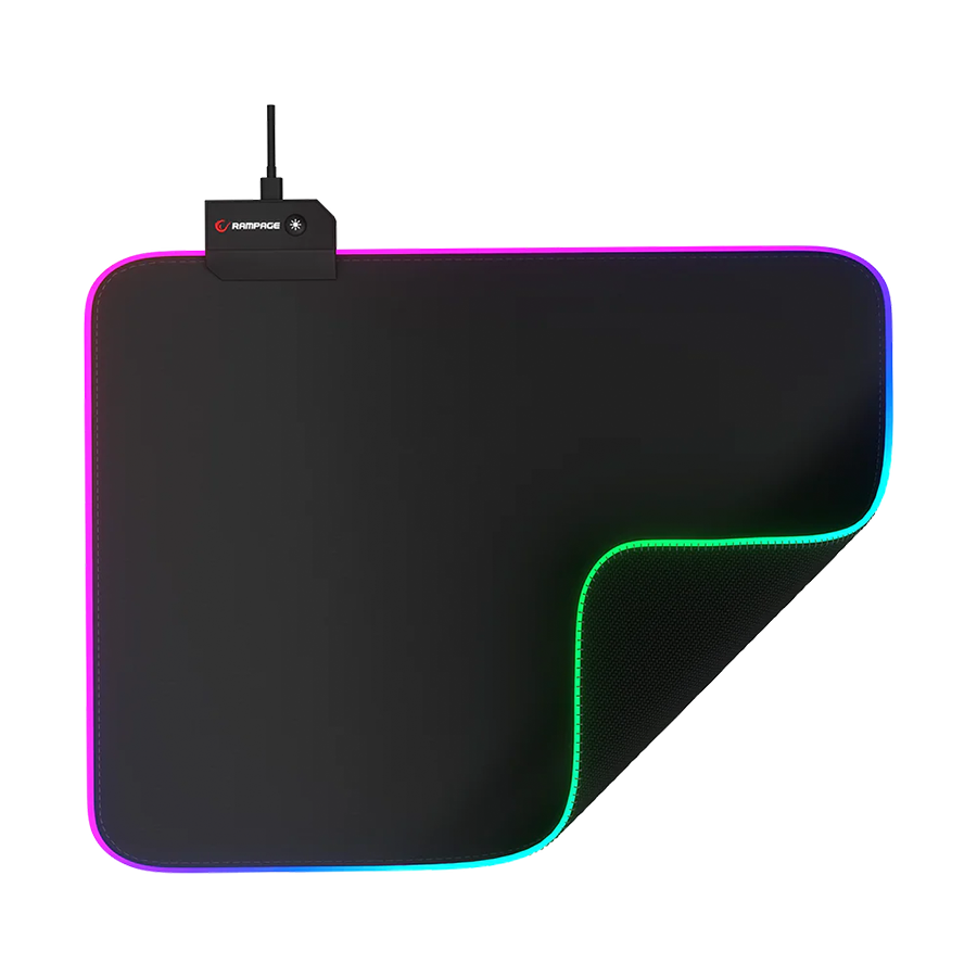 Podloga za miš za gaming RAMPAGE PULSAR RGB M MP-21 Gray 252*328*3mm RGB LED Gaming Mouse Pad, 42370