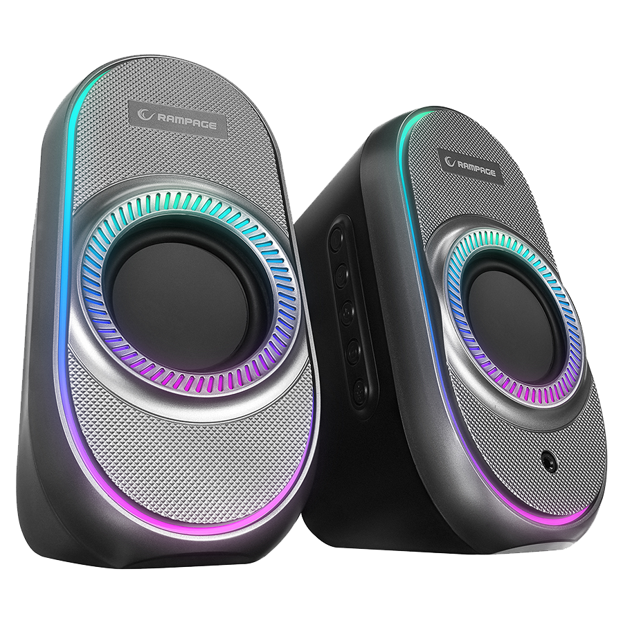 Zvučnici 2.0 gaming RAMPAGE RMS-X3 2.0 6W Bluetooth Enabled Black Multimedia RGB Lighted Gaming USB Speaker, 39543