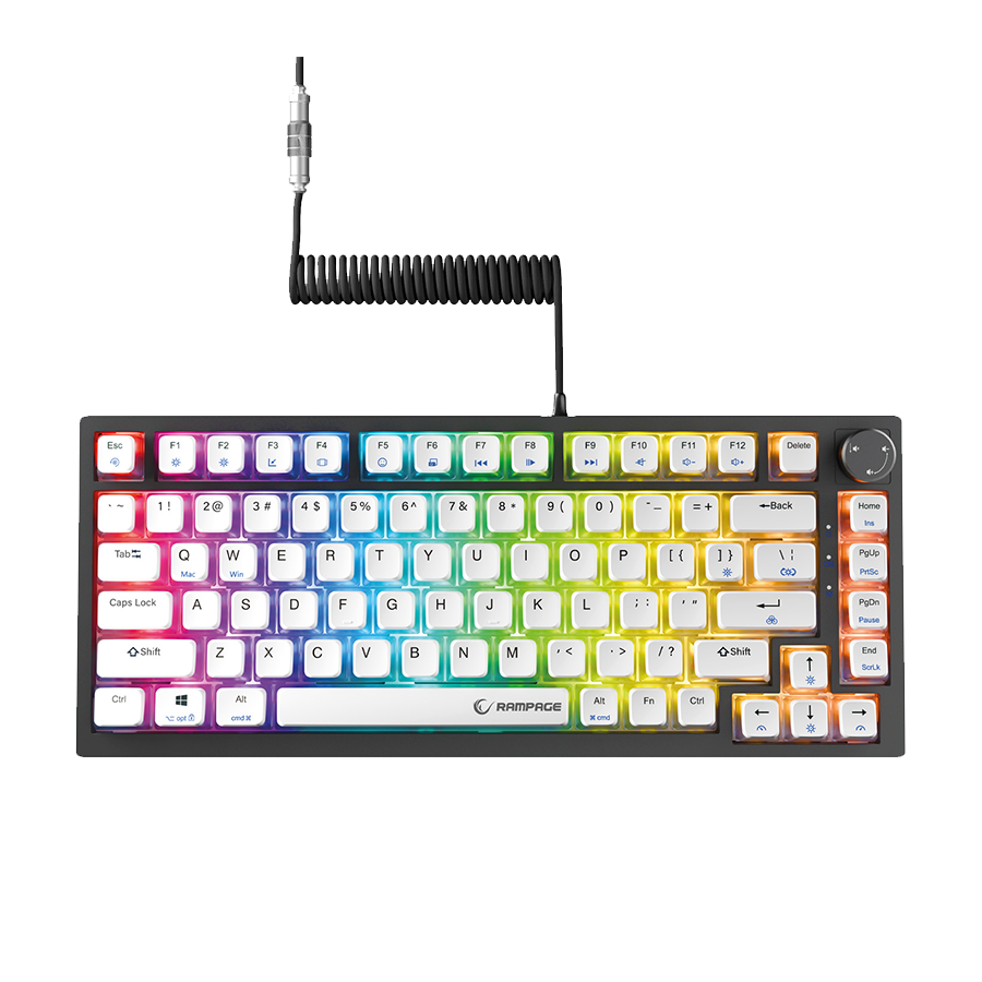 Tastatura gaming RAMPAGE ZENITH PRO Black Hot Swap 8000 Hz Gasket Magnetic RGB Rapid Trigger Gateron Switch US Layout English Dye-Sub PBT, 42761 - Image 3