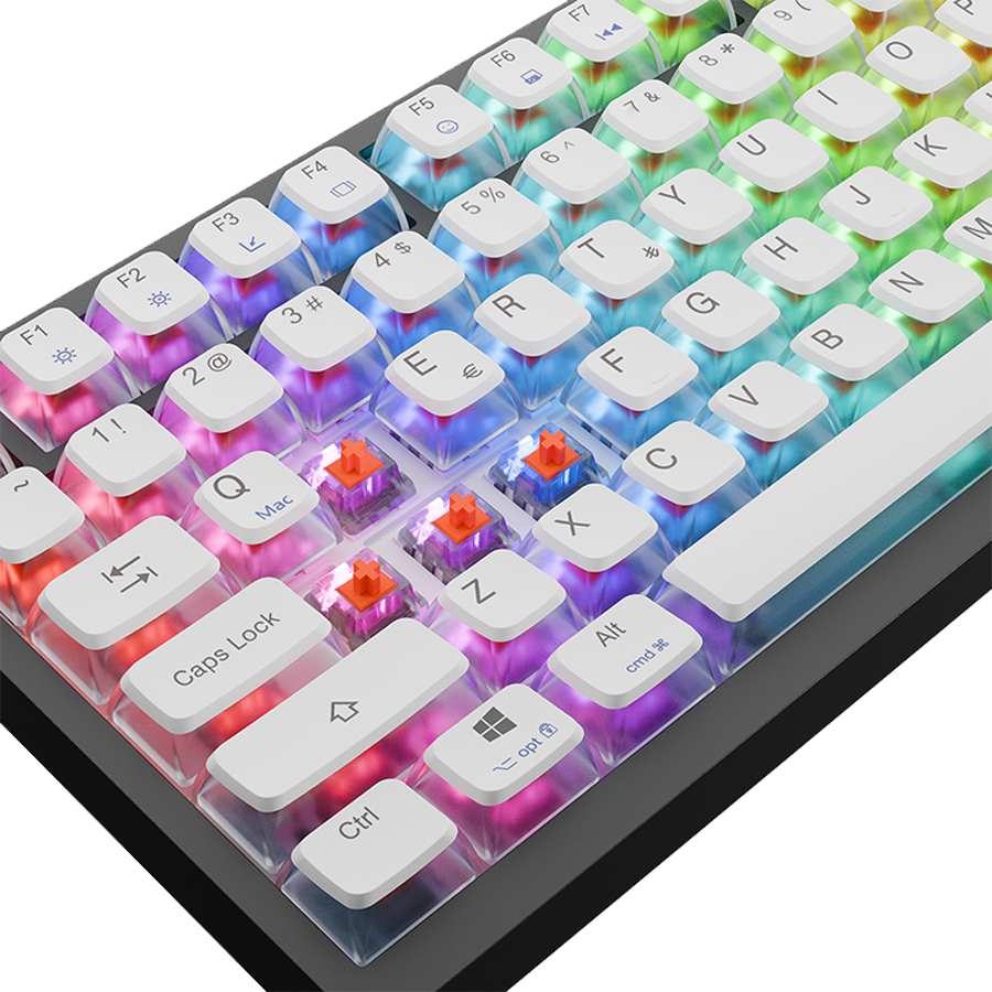 Tastatura gaming RAMPAGE ZENITH PRO Black Hot Swap 8000 Hz Gasket Magnetic RGB Rapid Trigger Gateron Switch US Layout English Dye-Sub PBT, 42761 - Image 4