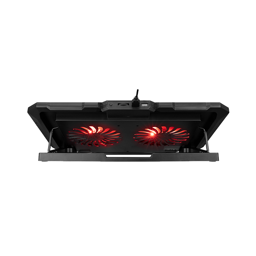 Postolje za notebook gaming Rampage AD-RC12 GAMEZONE Black 2 Fan 2 USB RGB Illuminated 15"-17" Notebook Cooler Stand, 36323 - Image 5