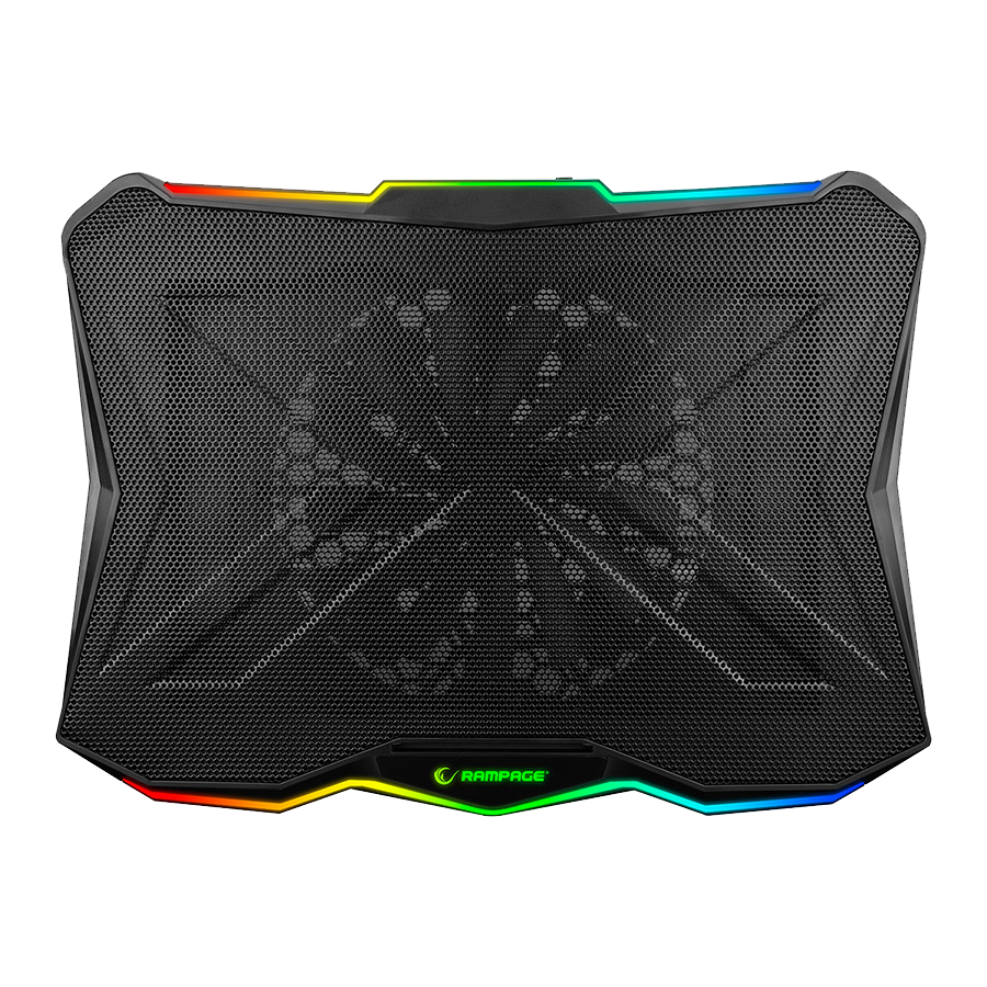 Postolje za notebook gaming Rampage AD-RC8 SHOWY Black 180mm Fan 15-17" RGB Light Notebook Cooling Stand, 33450 - Image 2