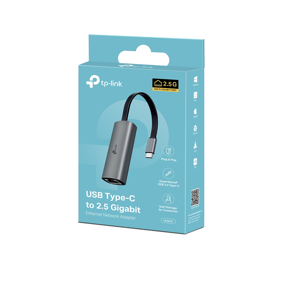 USB Type-C to LAN Ethernet adapter RJ45 TP-Link USB 3.0 2.5 Gigabit, 1xUSB 3.0, UE302C - Image 2