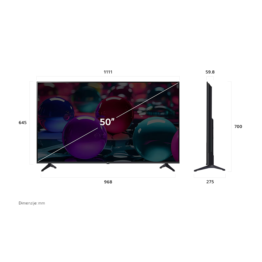 LG TV LED 50UA73003LA 4K Ultra HD, Smart TV, WebOS, HDR10 Pro, ?7 AI procesor 4K Gen8, - Image 4