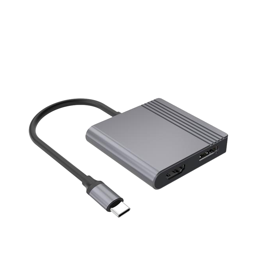 USB adapter Type-C to HDMI i DiplayPort adapter 4K 60Hz, black, GEMBIRD, A-CM-HDMIFDPF-01 - Image 2